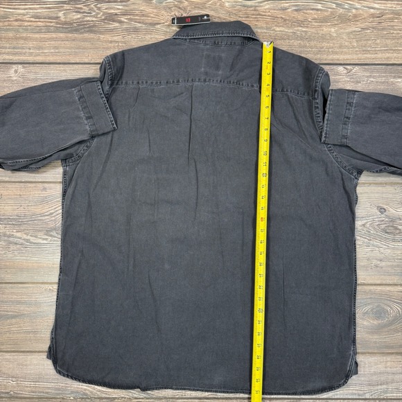 Levi Strauss Jackson Worker Relaxed Fit Charcoal Gray Long Sleeve Shirt Mens XL - Picture 6 of 7